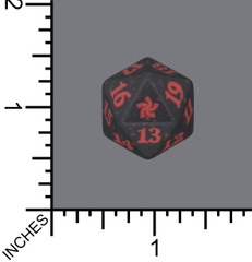 Spindown Dice (D-20) - Foundations (Black w/red)